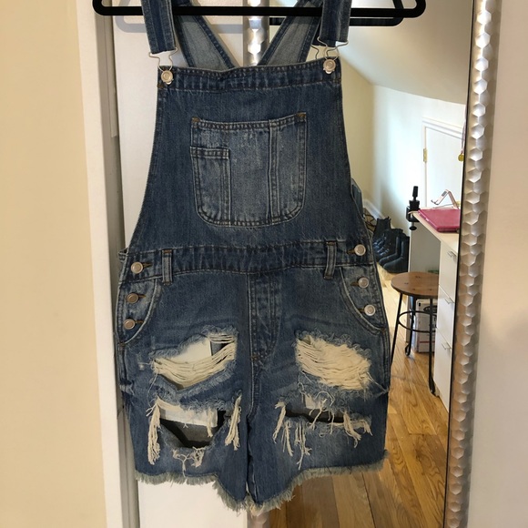 used denim overalls